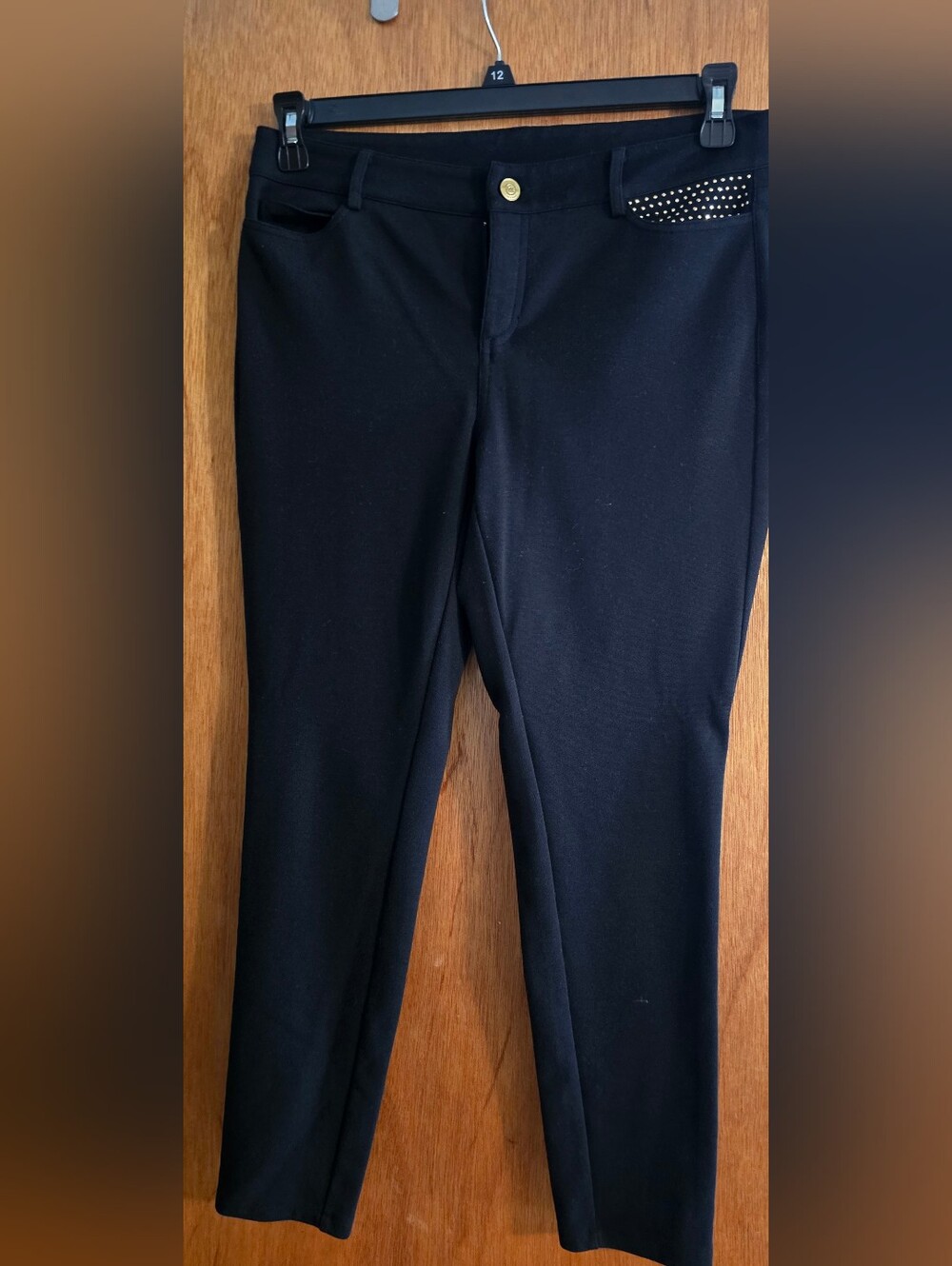 Michael Kors Black Jean Leggings with Studded Pocket Detail